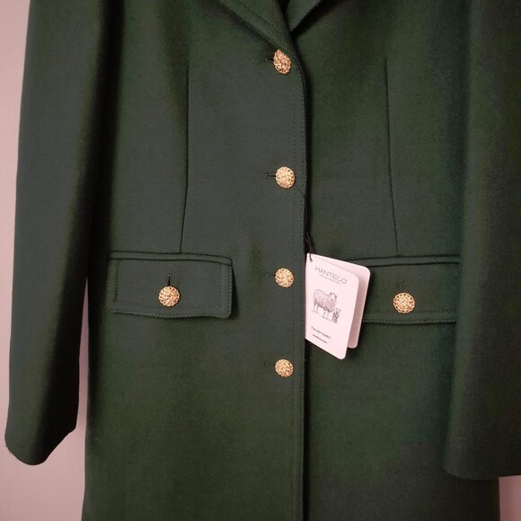 NWT Zara bottle green Manteco wool blend coat with gold statement buttons, XS - Picture 16 of 16